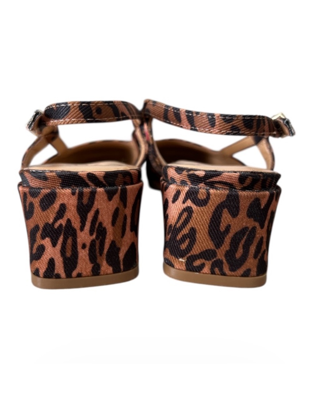 Naturalizer Harper Leopard Print Slingback Pumps Square Toe Block Heel - Picture 10 of 10